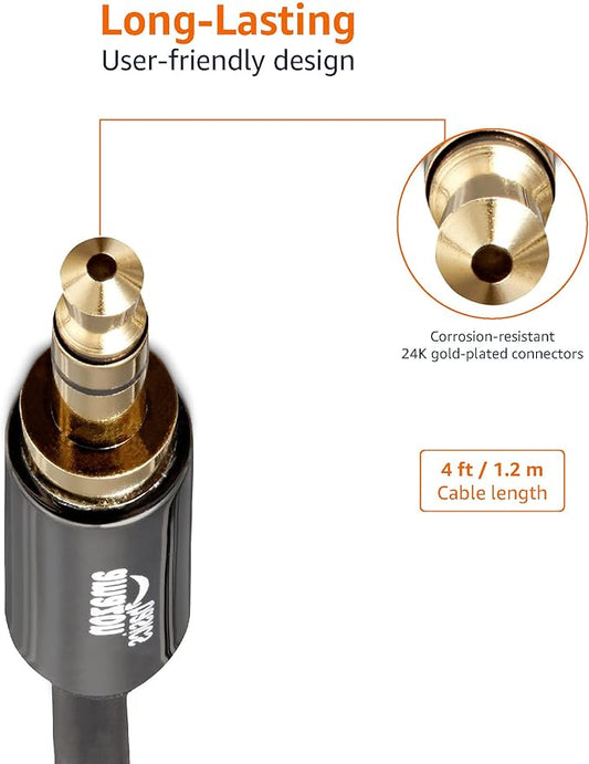 Adatador Amazon Basics cable de audio auxiliar de 0.138 in para altavoz estéreo