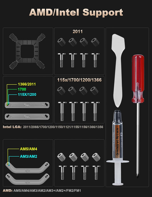 Disipador Procesador upHere P360K 360mm AIO CPU Liquid Cooler