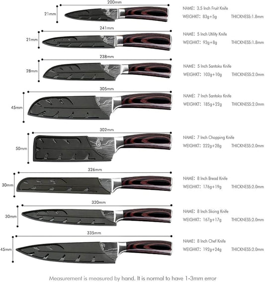 Colmado Overland Set de Cuchillos FULLHI japoneses de 14 piezas