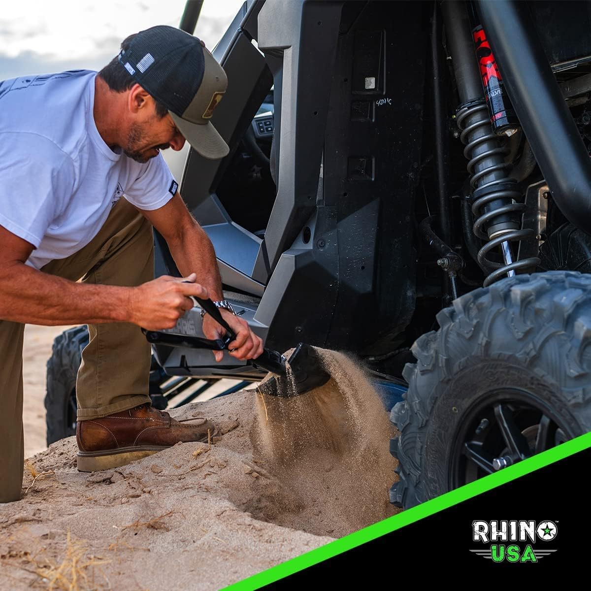 Colmado Overland Camping Rhino USA Pala de supervivencia plegable con púa