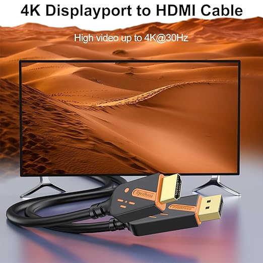 Cable Ryzz Rooa DisplayPort to HDMI Cable 3FT 4K