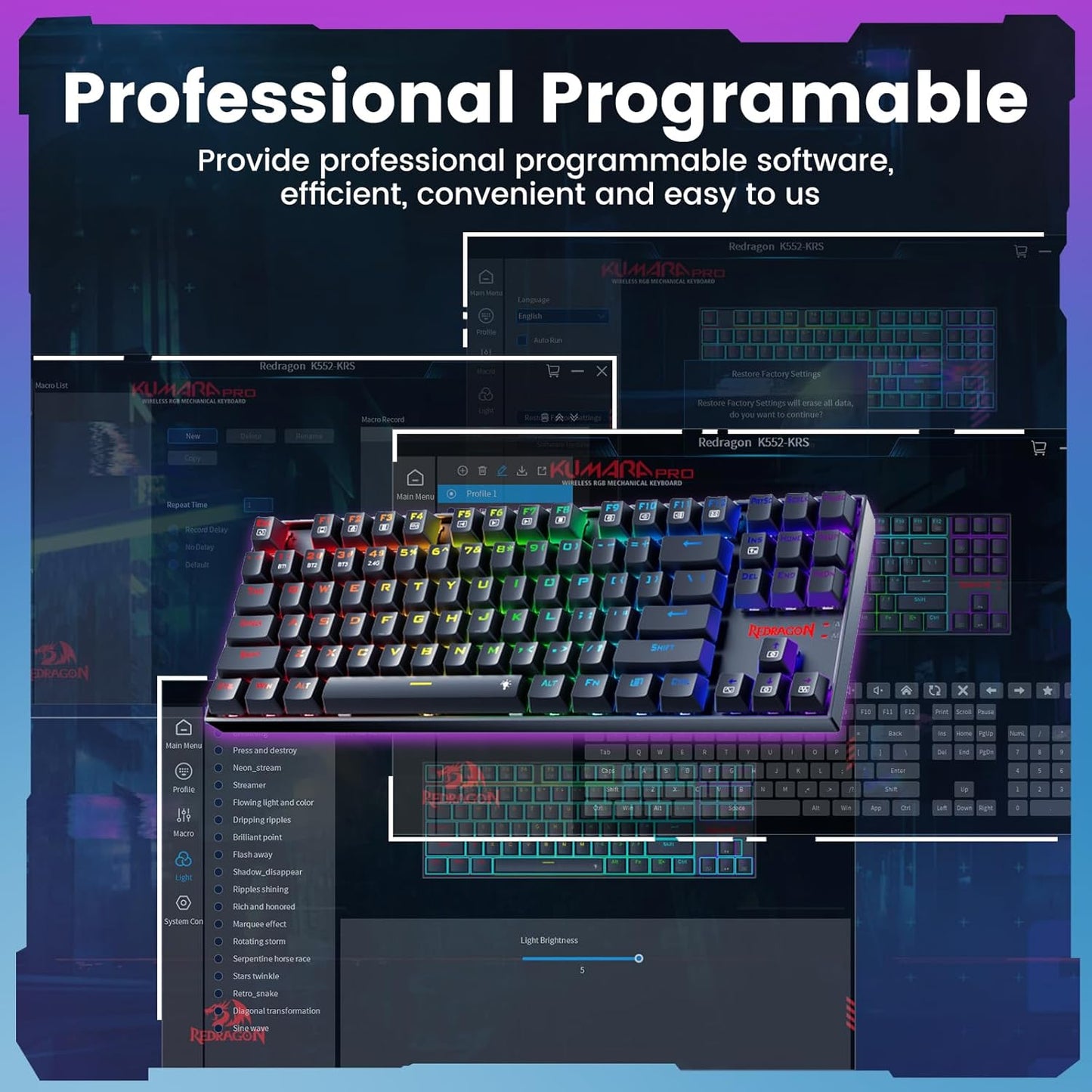 Teclado Redragon K552-KRS Kumara Elite