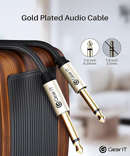 Cable GearIT 1/4 Inch to 1/4 inch TS Straight Male to Male