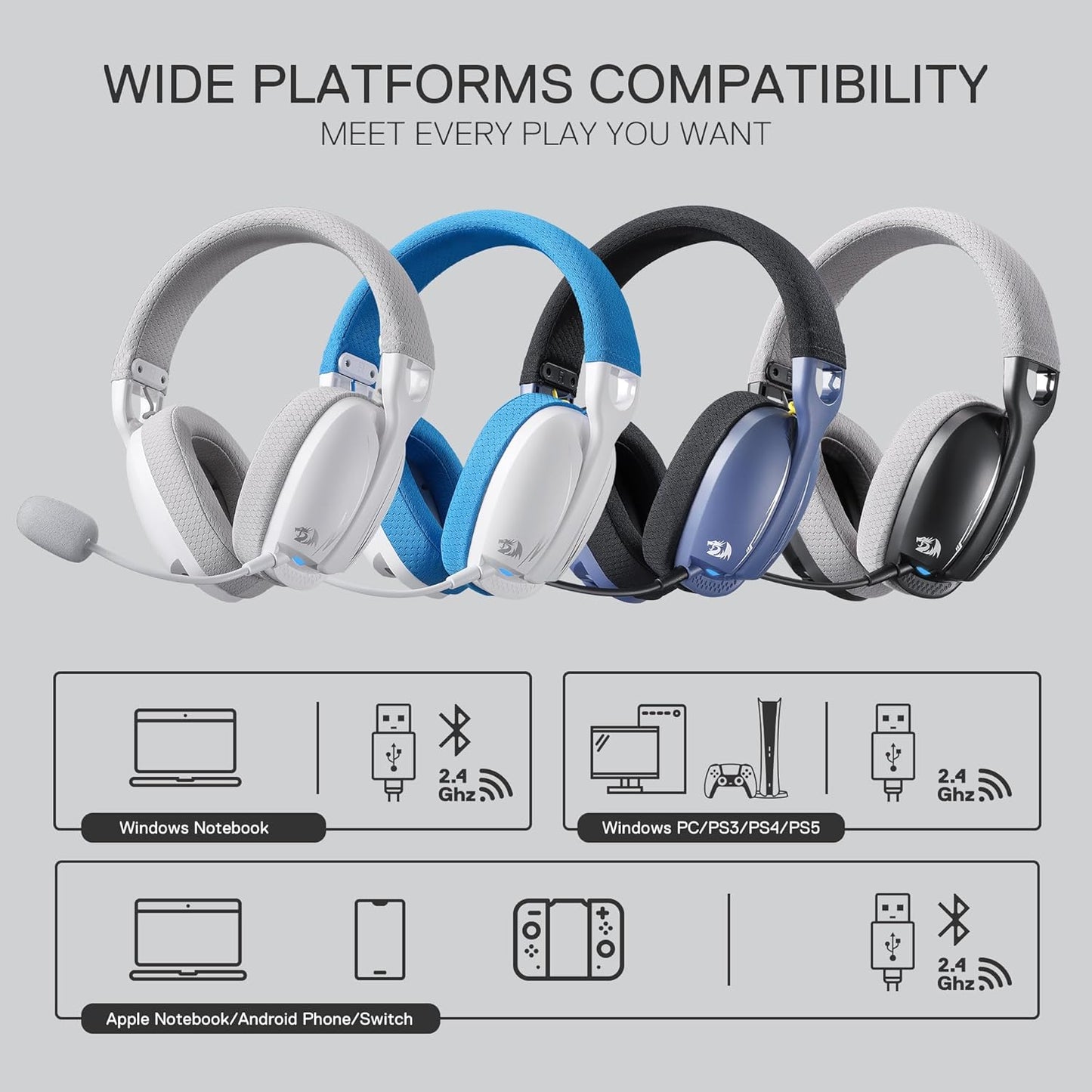 Headset Redragon H878 Skuld Pro H878BB
