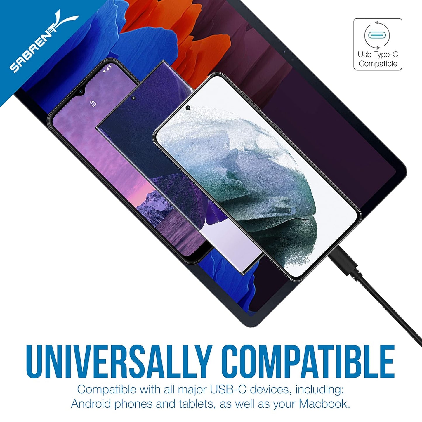 Cable Sabrent 6ft USB-C to USB A 3.0 Sync CB-C3X6