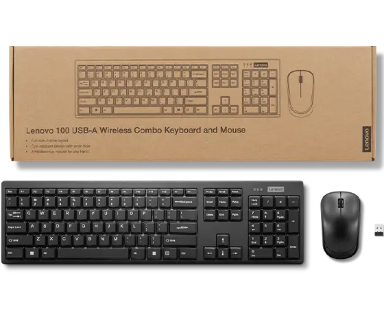 Combo Teclado Lenovo 100 Wireless