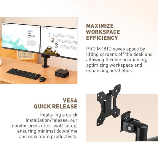 Base Monitor MSI PRO MT81D Premium Aluminum Dual Monitor