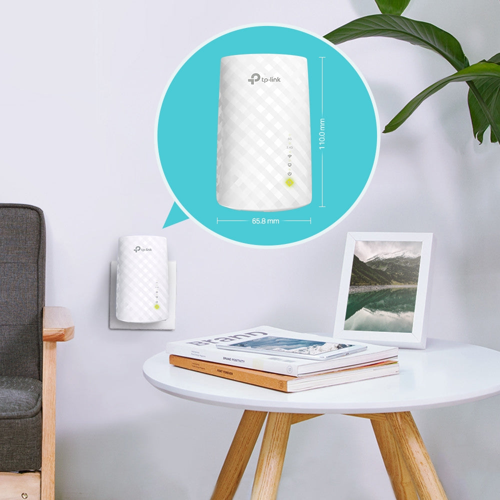 RED TP-Link RE220 WiFi Extender with Ethernet Port, Dual Band 5GHz/2.4GHz