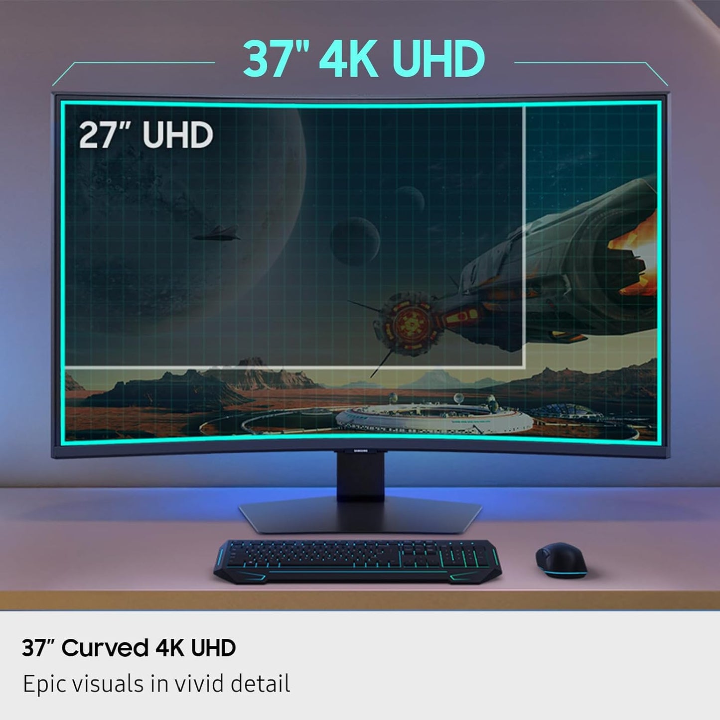 Monitor Samsung 37” Odyssey G7 (G75F) Series 4K UHD Curved 165Hz, 1ms