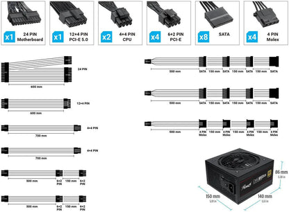 Power Supply Rosewill CMG5 1200W 80+ Gold ATX 3.0 & 3.1 - CMG1200G5
