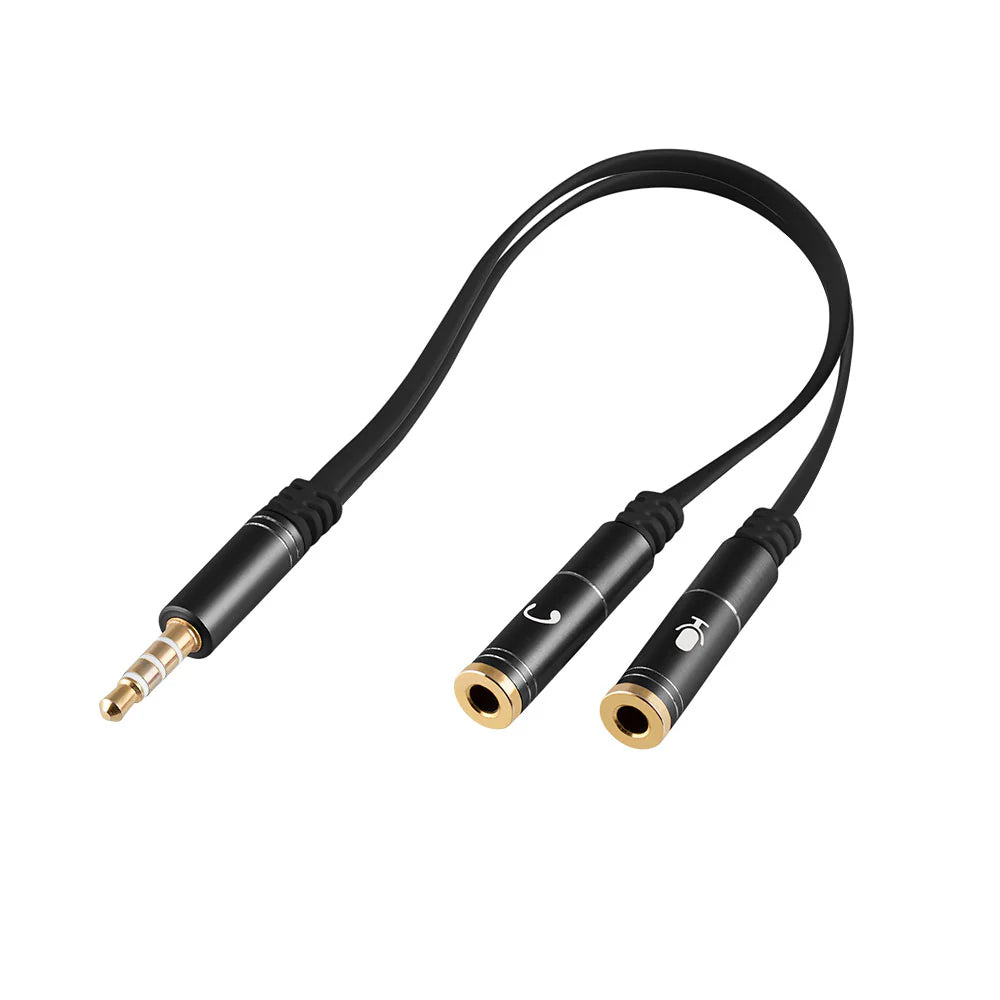 Adaptador Argom cable de Macho 3.5mm a Hembra Doble de 3.5mm
