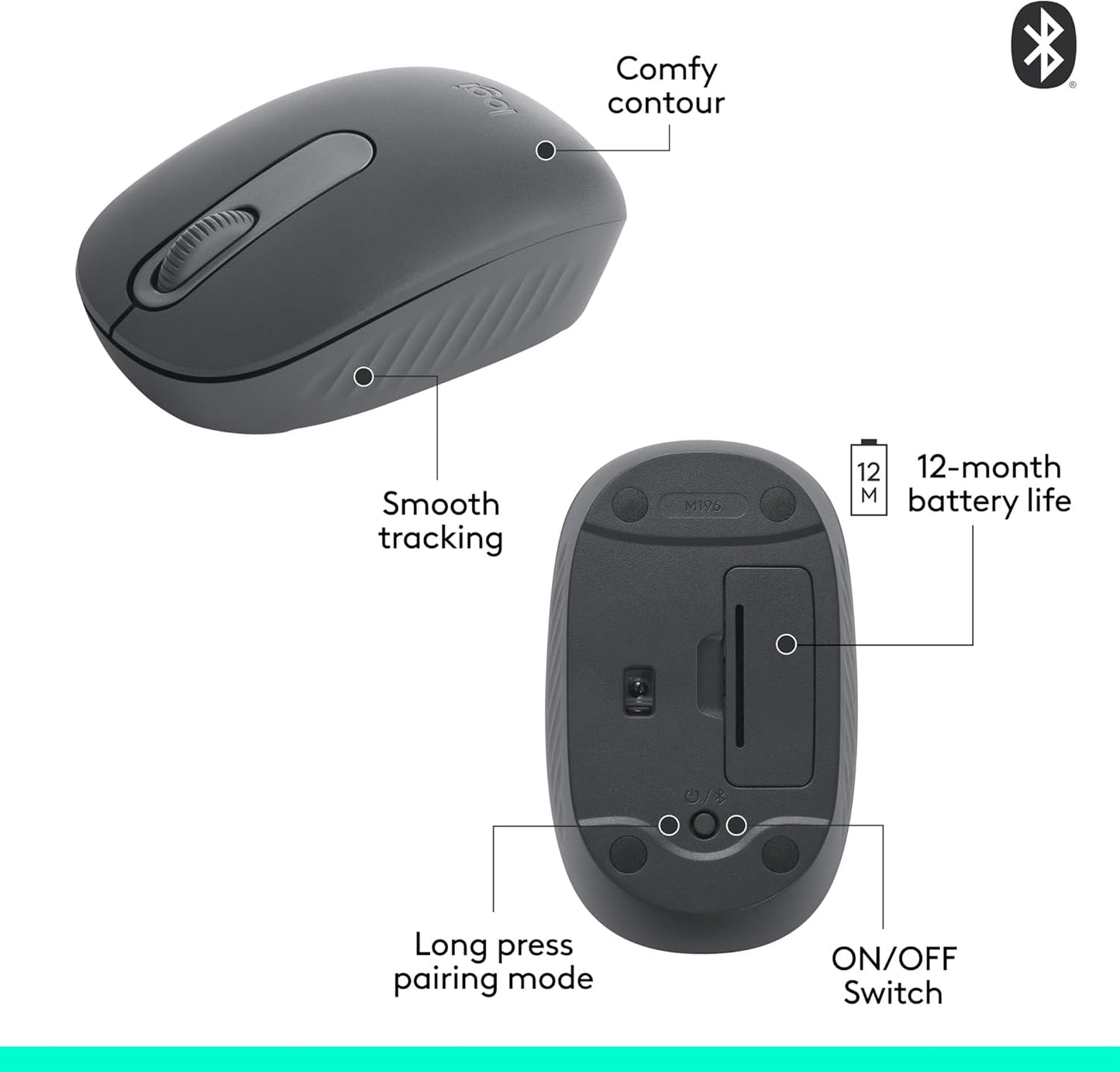 Mouse Logitech M196 Bluetooth Wireless