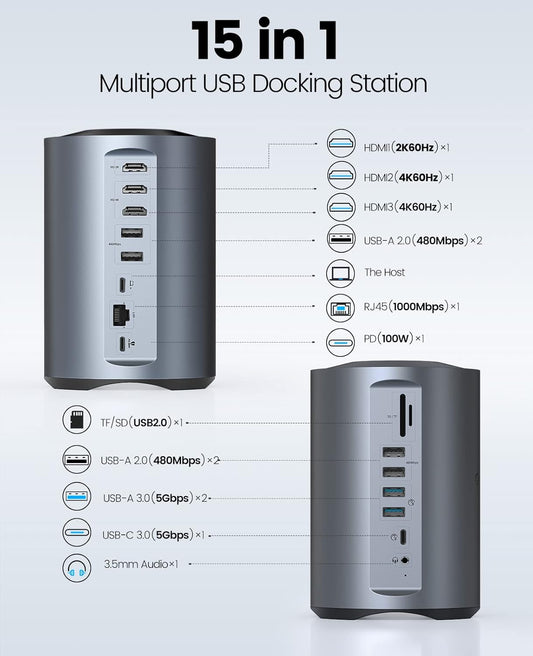 HUB ORICO CDH-YD3 Docking Station 15-in-1 USB C