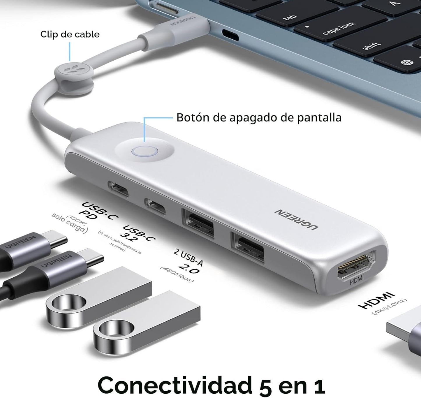 HUB Ugreen USB C 5 en 1 Revodok U601 95189