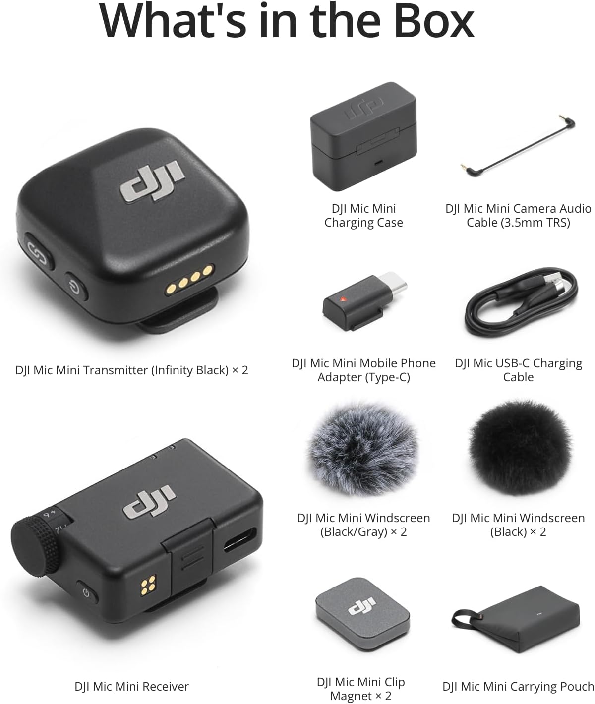 Microfono DJI Mic Mini (2 TX + 1 RX + estuche de carga)