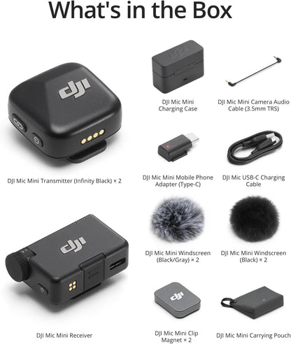 Microfono DJI Mic Mini (2 TX + 1 RX + estuche de carga)