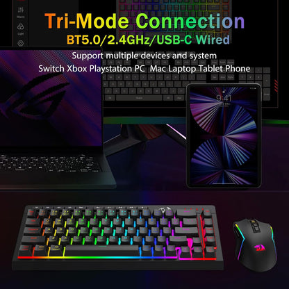 Teclado Redragon Crescent Pro 68 Wireless K519RGB-Pro