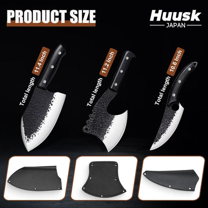 Colmado Overland Set de Cuchillos Huusk 3 Cuchillos de Carnicero Vikingo