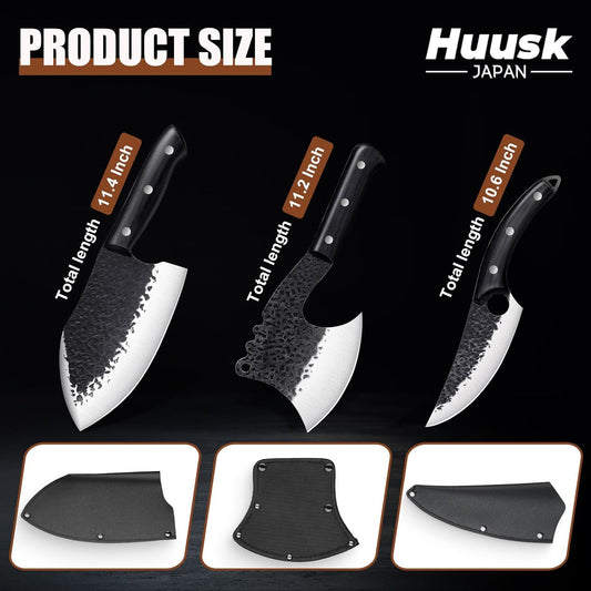 Colmado Overland Set de Cuchillos Huusk 3 Cuchillos de Carnicero Vikingo
