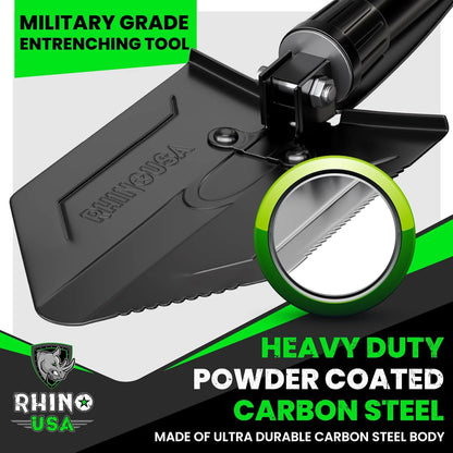 Colmado Overland Camping Rhino USA Pala de supervivencia plegable con púa