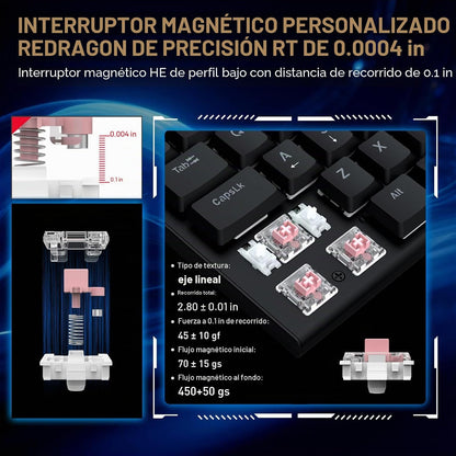 Teclado Redragon K618 HE Horus Magnetic+ Wired Low-Profile Rapid Trigger