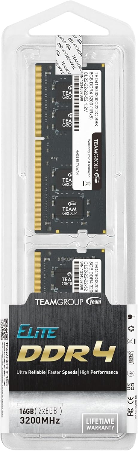 RAM Laptop Team Group Elite DDR4 16GB Kit (2 x 8GB) 3200MHz