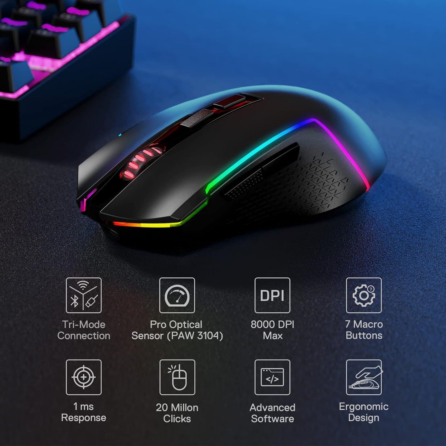 Mouse Redragon M693-RGB Wireless