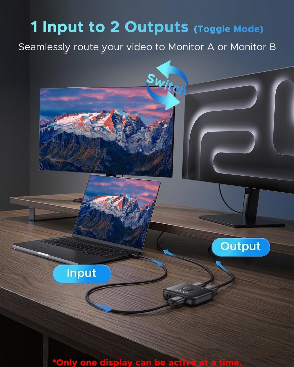Adaptador Acer ODG620 HDMI Switch 2 in 1 Out, 4K60Hz Bidirectional 1 in 2 Out