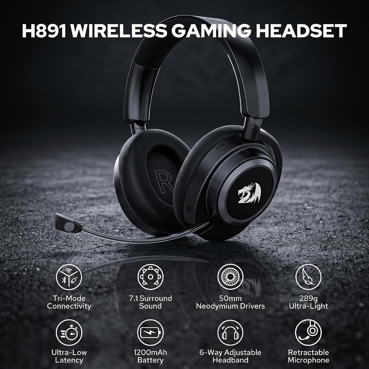 Heatset Redragon H891 NYX PROTri-Mode (2.4G/BT/Wired)