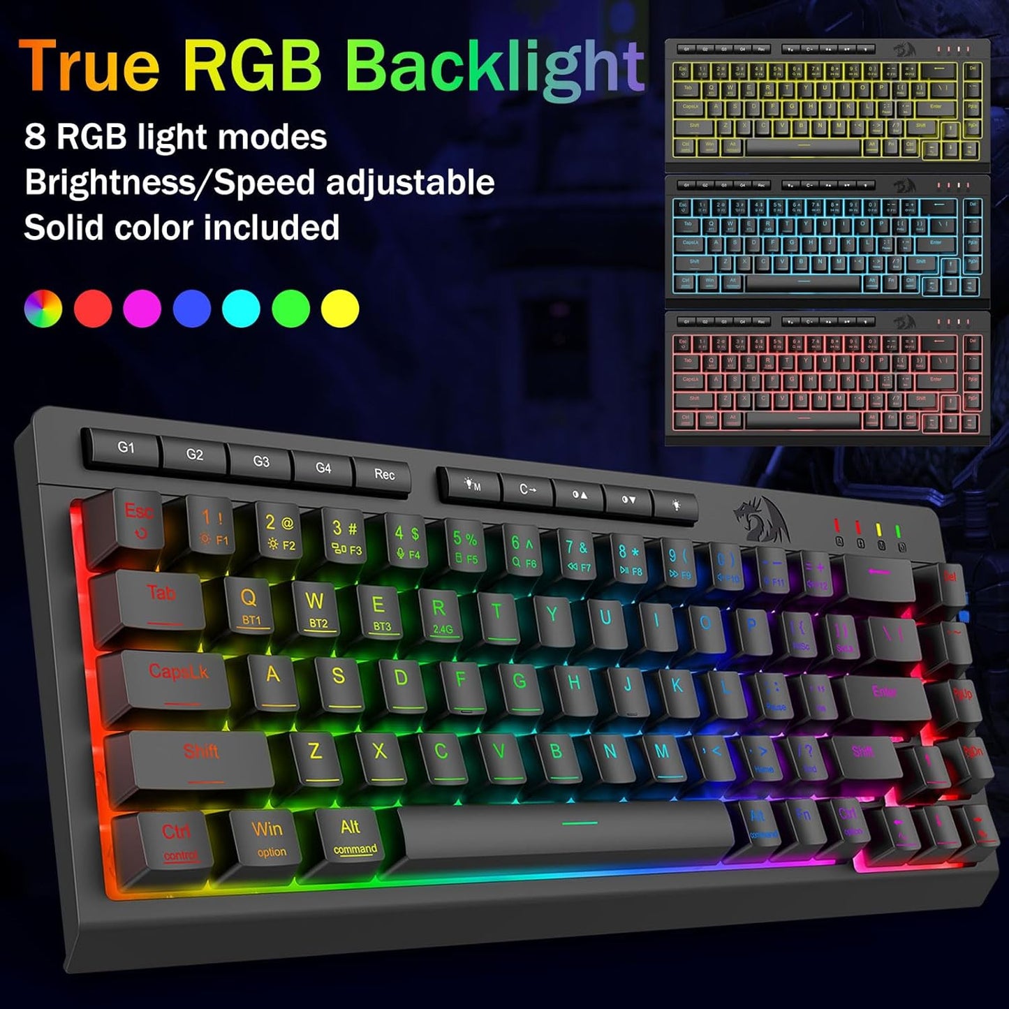 Teclado Redragon Crescent Pro 68 Wireless K519RGB-Pro