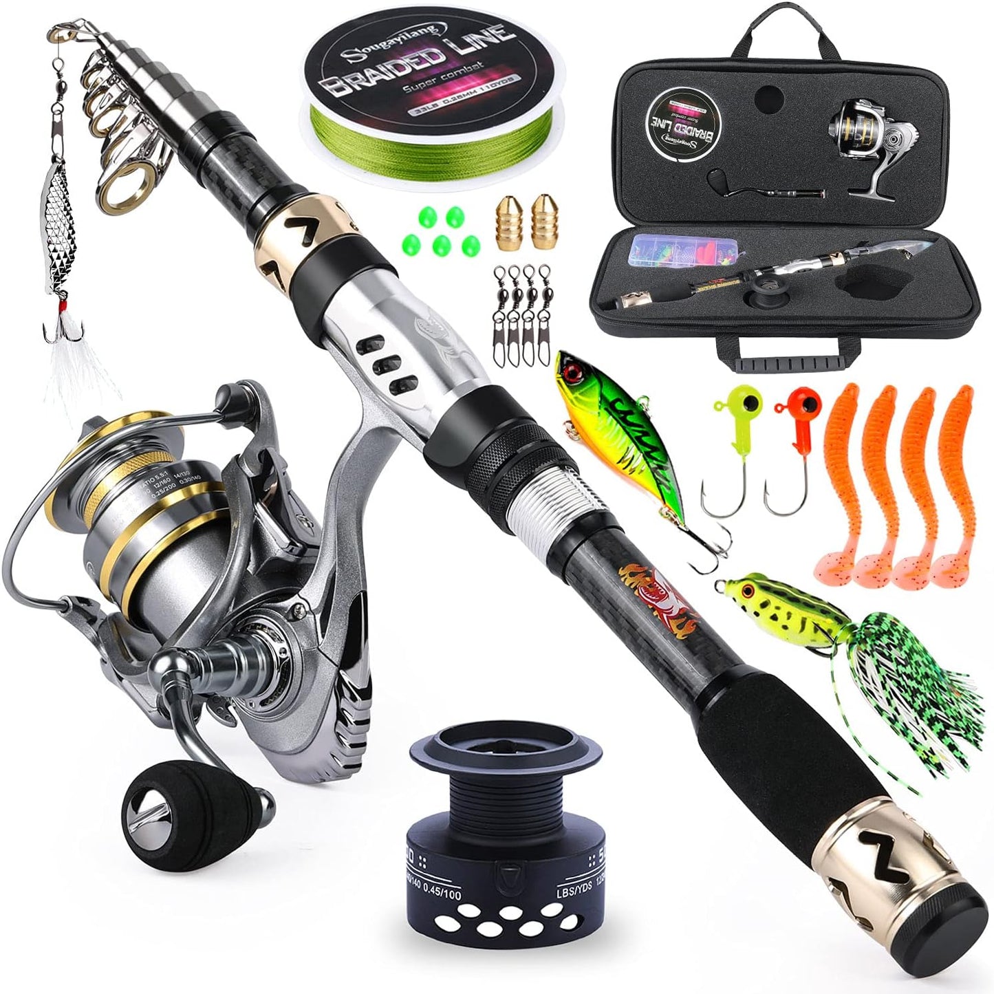 Colmado Overland Combo de Pesca Sougayilang Telescopic Fishing Combo