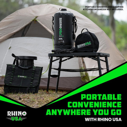 Colmado Overland Camping Rhino USA Juego de mesa de portátil y taburete