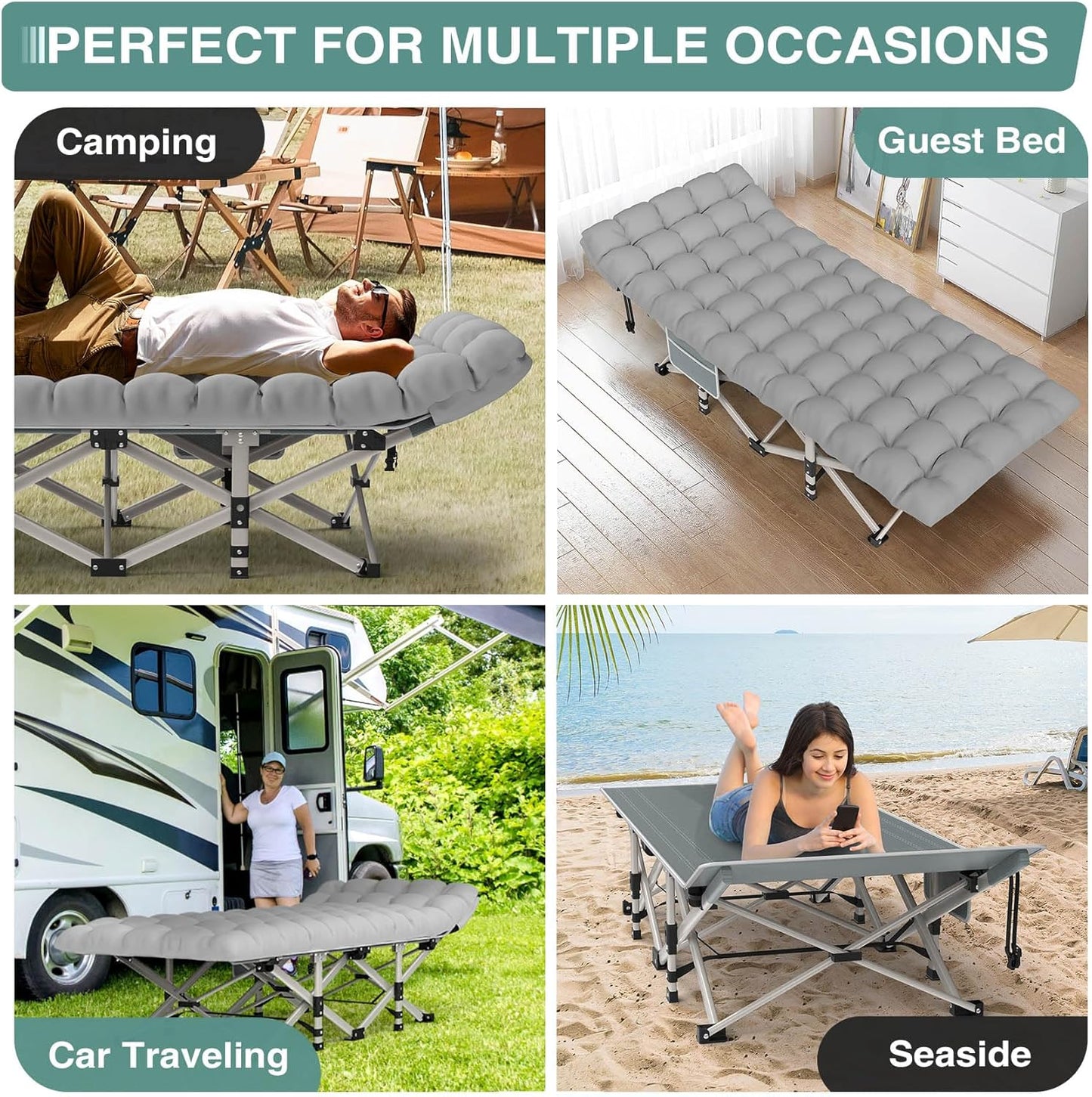 Colmado Overland Camping Zenpetio 28″ XL catre portátil