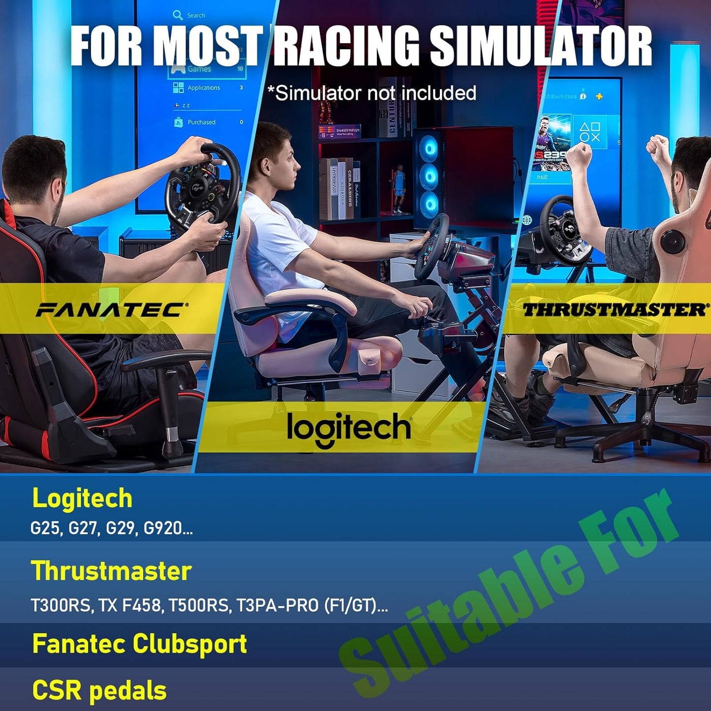 Simulador  GTPLAYER Racing cockpit Steering Wheel Stand