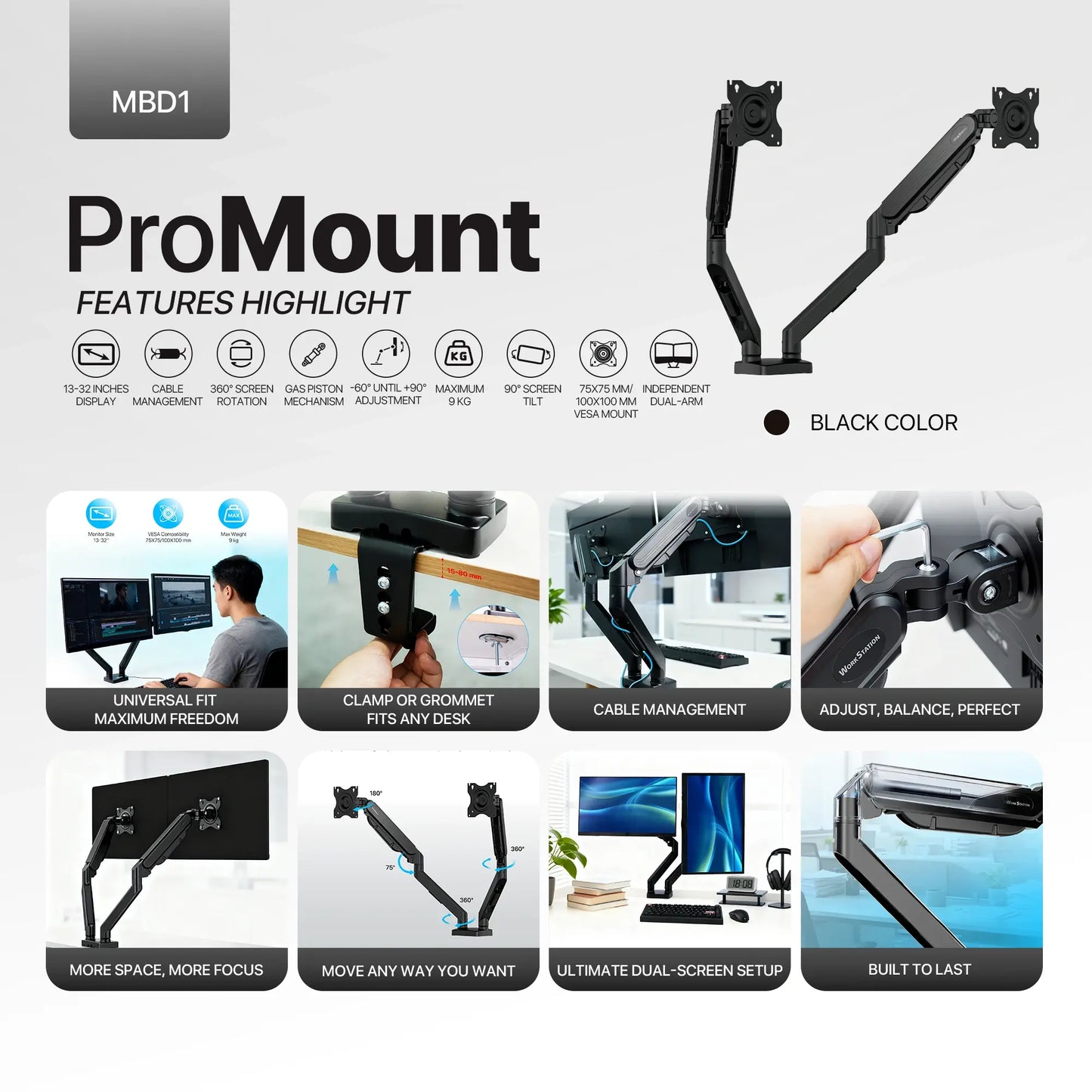 Base de Monitor Fantech ProMount MBD1 Dual