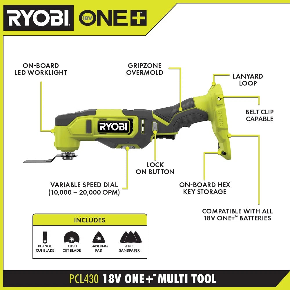 Colmado Overland Herramientas RYOBI PCL1600K2 18V ONE+ Combo Kit