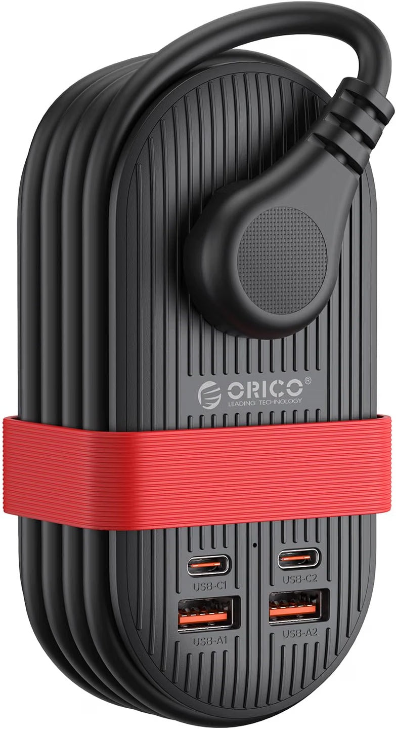 Orico Estación de Carga GaN 65W 7 en 1 con 3 AC, 2 USB-A y 2 USB-C