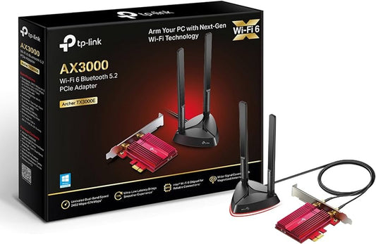 RED TP-Link Archer TX3000E WiFi 6 AX3000 PCIe WiFi Card, Bluetooth 5.2